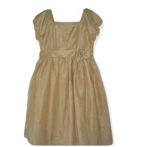 Girls George Gold Shimmer Christmas Holiday Wedding Party Pageant Dress Size 16